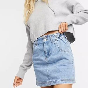 Topshop Paperbag denim skirt sz 8